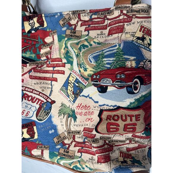 Route 66 Pattern Womens Tote Handbag - Picture 1 of 7